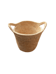 Handcrafted Decorated Basket Made from Date Leaf Fiber