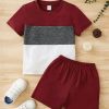 Infant Baby Boy Contrast Color T-Shirt & Shorts Set (2PCS)