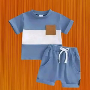 Infant Baby Boy Pocket T-Shirt & Drawstring Shorts Outfit Set