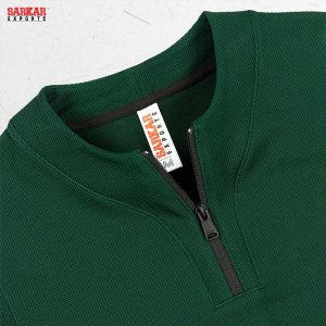 Premium Zip Swipe Shirt – Olive Green (Waffle Fabric)