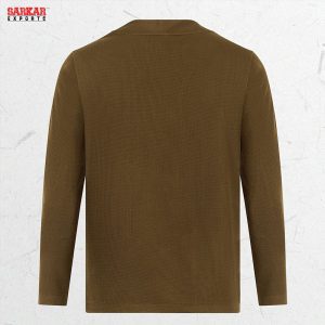 Premium Zip Swipe Shirt – Coffee Color (Waffle Fabric)