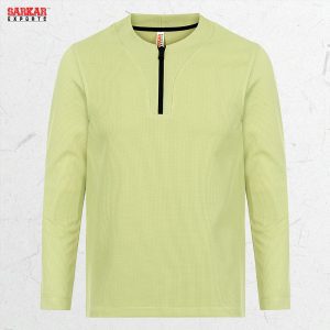 Premium Zip Swipe Shirt – Olive (Waffle Fabric)