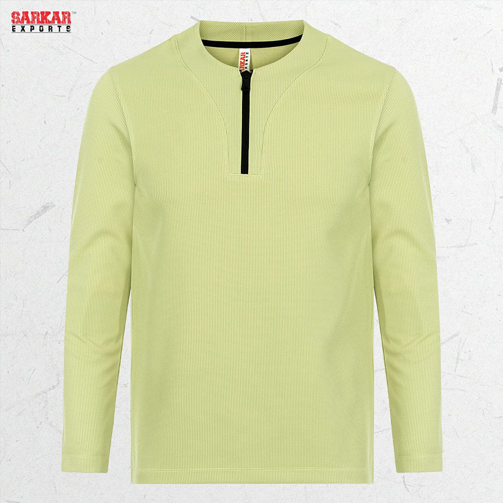 Premium Zip Swipe Shirt – Olive (Waffle Fabric)