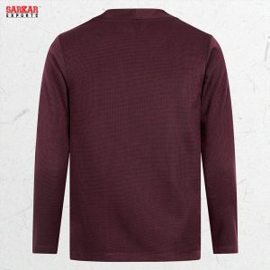 Premium Zip Swipe Shirt – Maroon (Waffle Fabric)