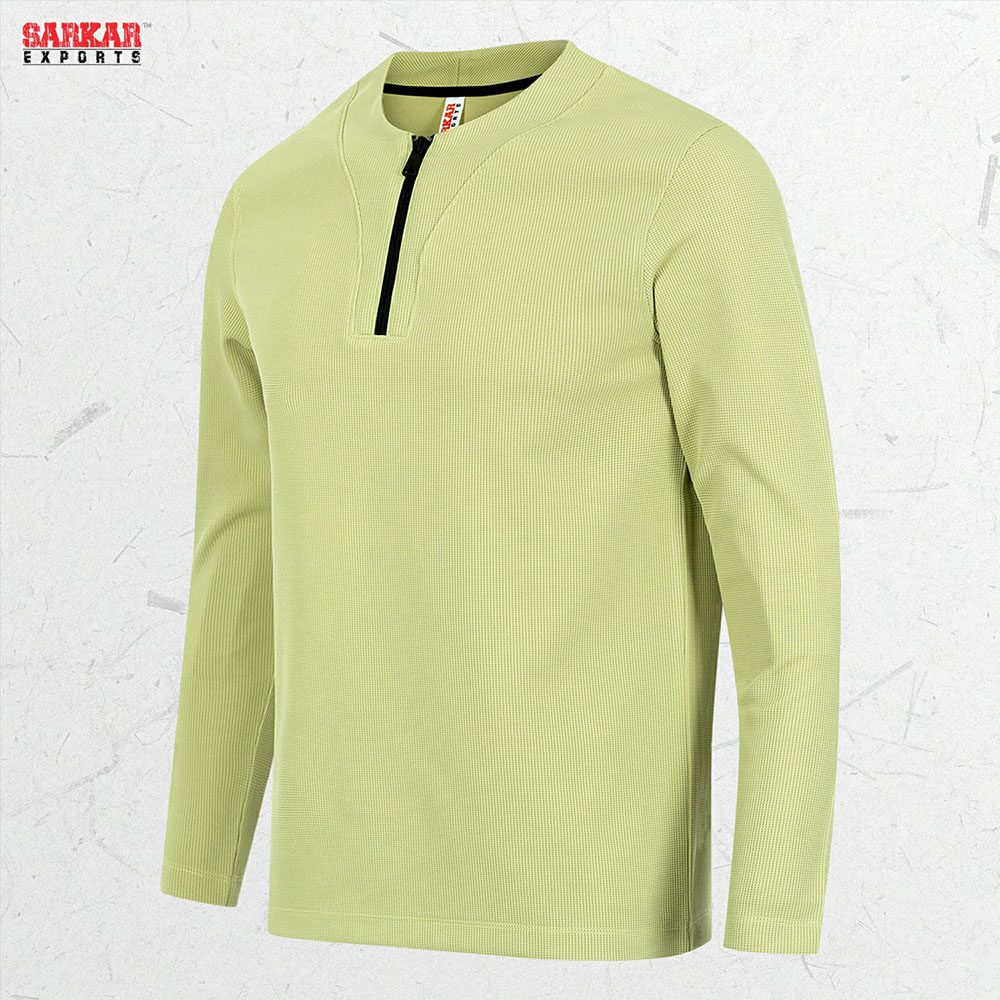 Premium Zip Swipe Shirt – Olive (Waffle Fabric)