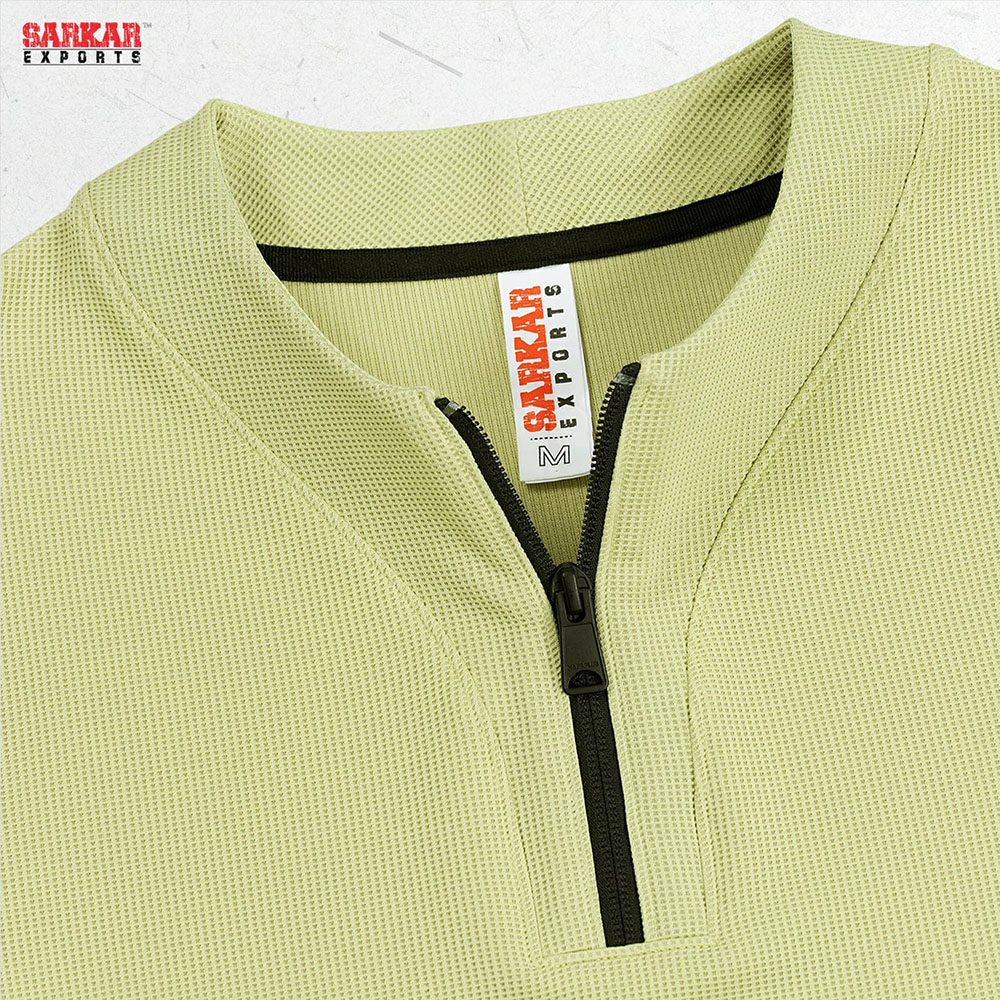 Premium Zip Swipe Shirt – Olive (Waffle Fabric)