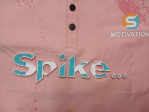 Cute Pink Embossed & All-Over Printed Polo Shirt (Youth & Adults) Close View