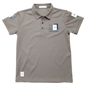 Dark Gray Polo Shirt with Print & Patches for Youth and Adult ODM/OEM