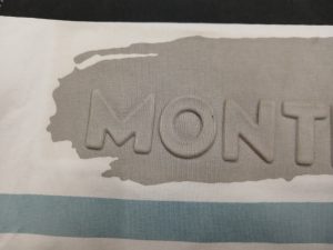 Stripes & Embossed Printed ODM/OEM Polo Shirt for Youth and Adult Emboss Closeup