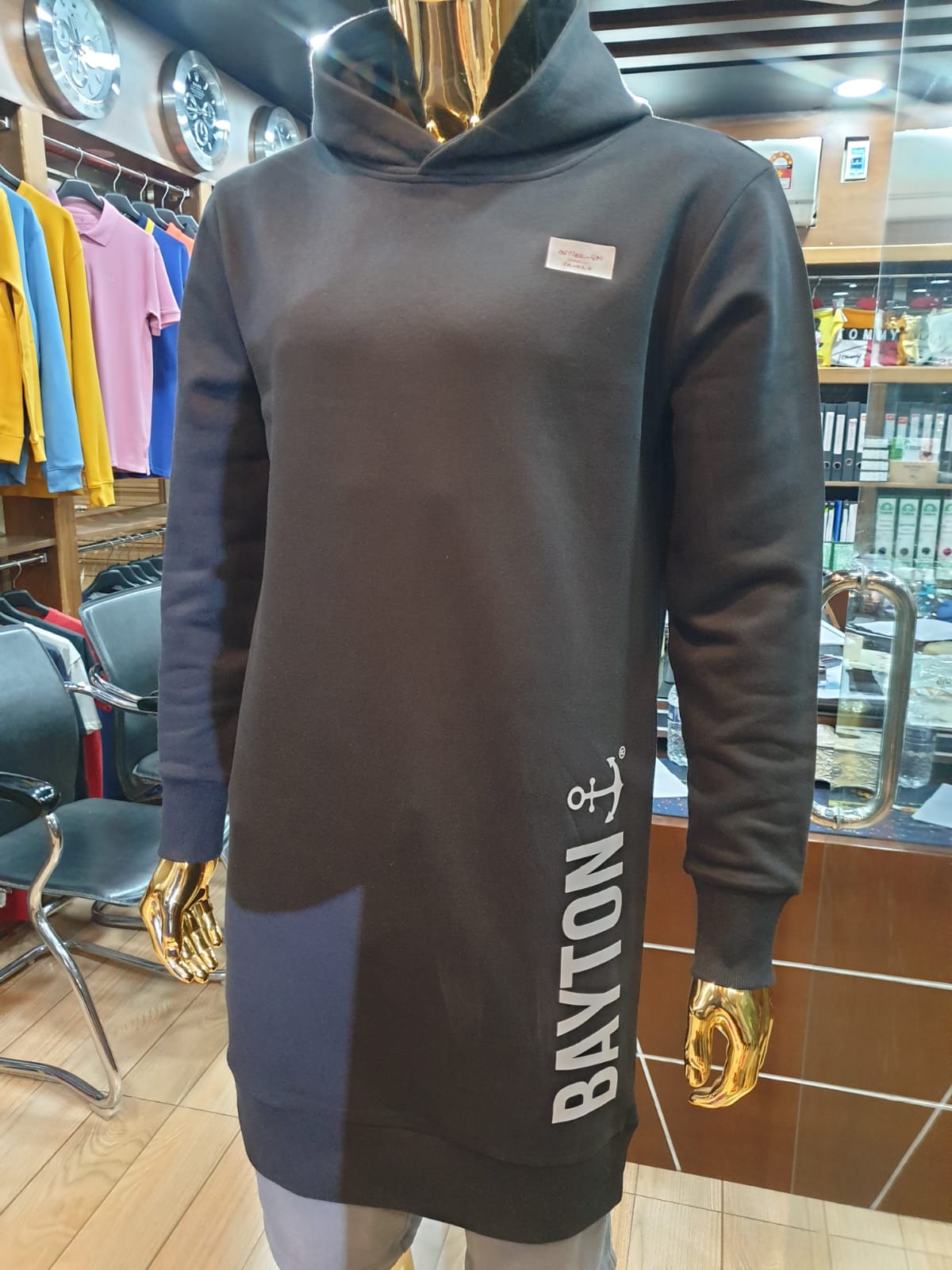 OEM Long Hooded Dress (Gray Melange & Black)