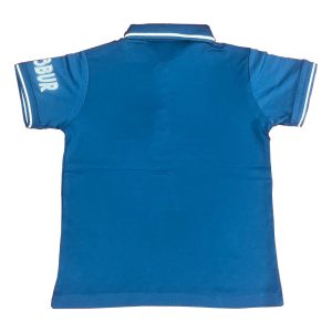 Blue Kids & Youth Polo Shirt | Embossed Flock Print with Rhinestones Back