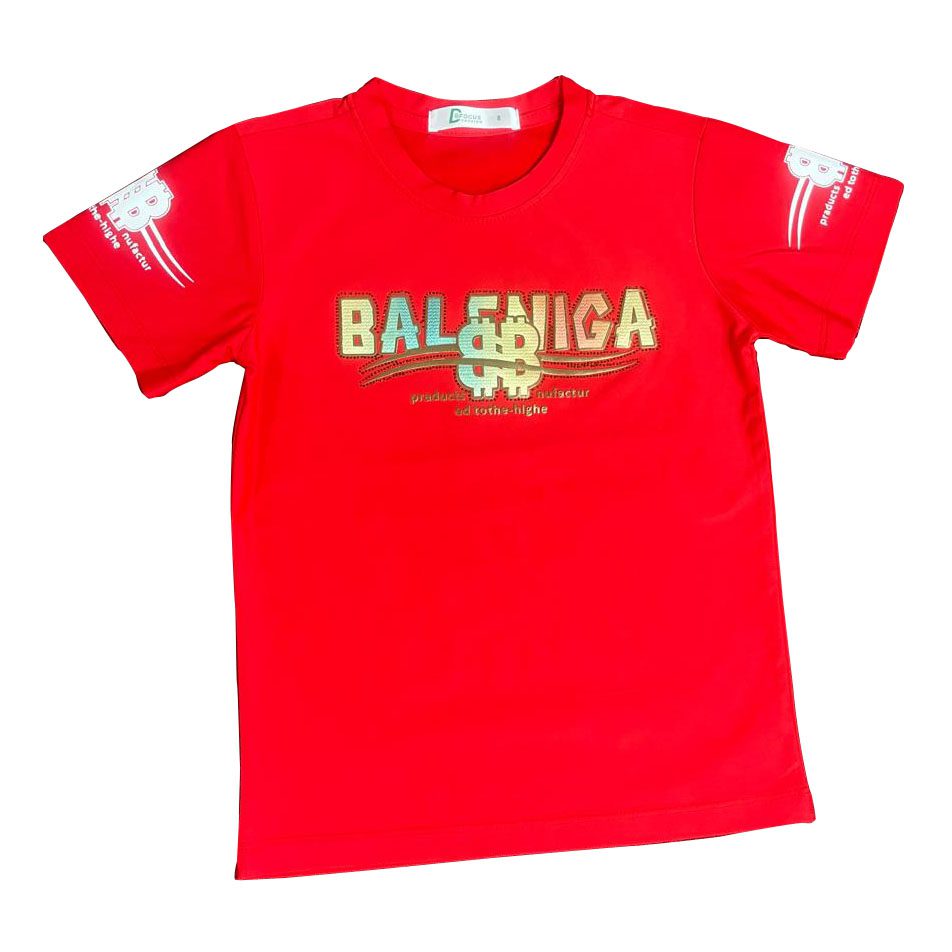 Kids & Youth Red T-Shirt | High-Density & Multicolor Flock Print