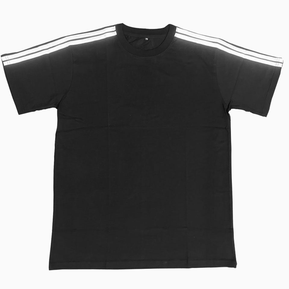 Long Shoulder White Striped Sports T-Shirt | Activewear Bulk Production