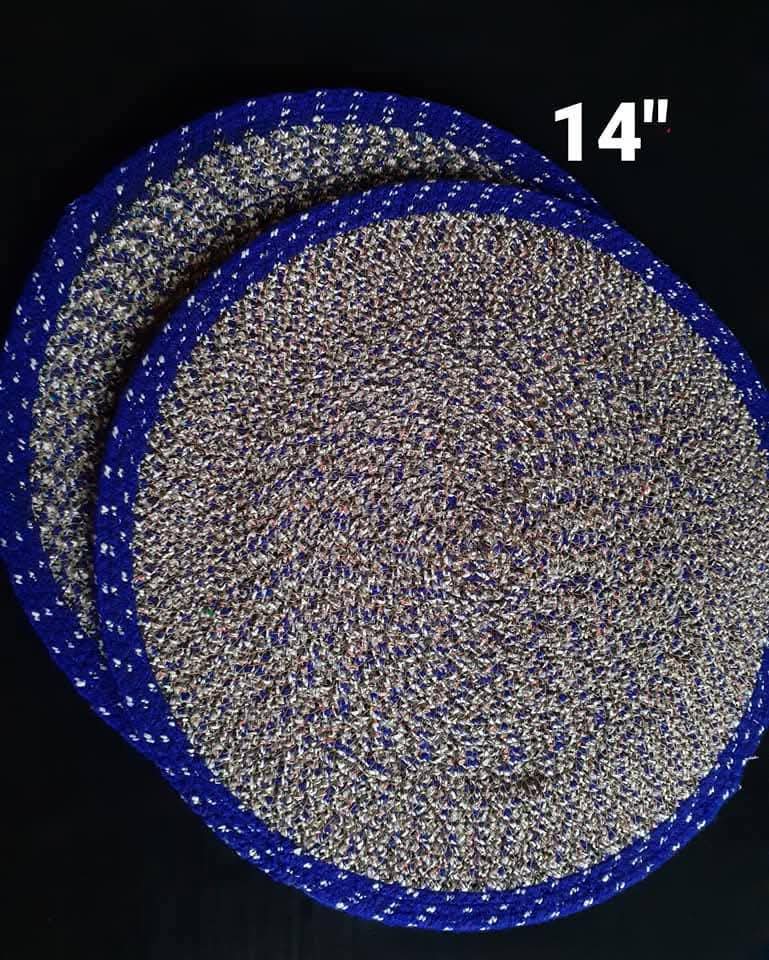 Handmade Rope Yarn Oval Floor Mat