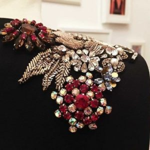 Hand-Embellished Crystal & Zardozi Couture Panel