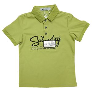 Green Polo Shirt with Print & Patches – Cotton Lycra Blend | OEM/ODM Bulk Manufacturing