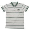 Striped Polo Shirt with Print & Patches for Youth and Adult ODM/OEM Green