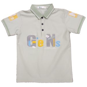 Puff and Print Designed Polo Shirt with Patch Decoration for Youth and Adult ODM/OEM
