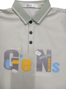 Puff and Print Designed Polo Shirt with Patch Decoration for Youth and Adult ODM/OEM Closeup