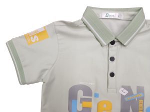 Puff and Print Designed Polo Shirt with Patch Decoration for Youth and Adult ODM/OEM Close View