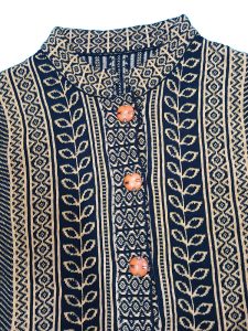 Women's Long Jacquard Knitted Cardigan Sweater Closeup