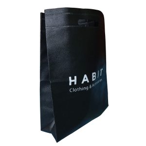 Premium Quality Custom Logo D-Cut Non-Woven Reusable Shopping Bags for Clothing Packaging, OEM/ODM Side View