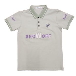 Premium Emboss Print Cotton Lycra Polo Shirt with Patch Decoration for ODM/OEM Manufacturing